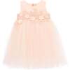 Sleeveless Floral Bow Belt Dress, Peach - Dresses - 1 - thumbnail