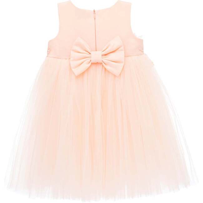 Sleeveless Floral Bow Belt Dress, Peach - Dresses - 2