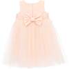Sleeveless Floral Bow Belt Dress, Peach - Dresses - 2 - thumbnail