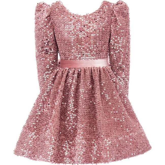 Merribrook Sequin Bow Dress, Pink - Dresses - 1