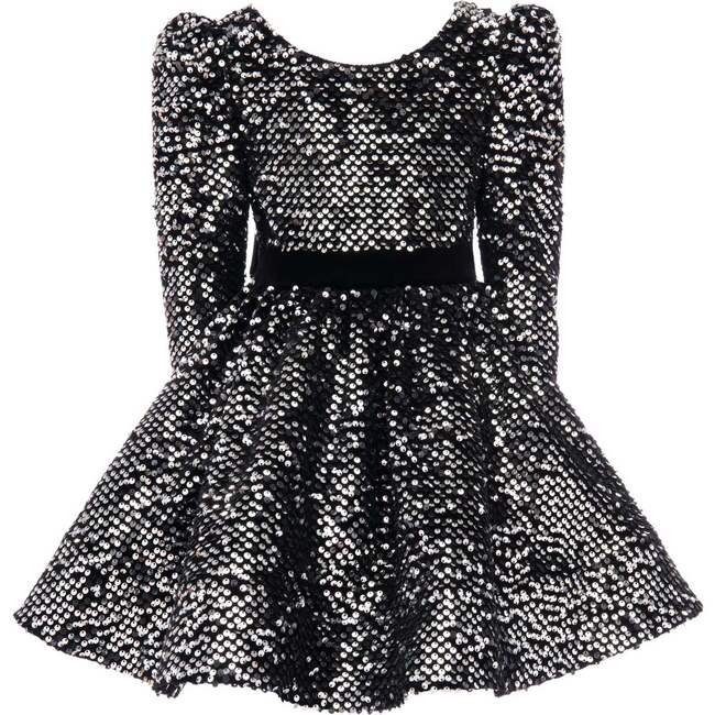 Merribrook Sequin Bow Dress, Black - Dresses - 1