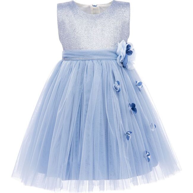 Bellecourt Floral Glitter Dress, Blue