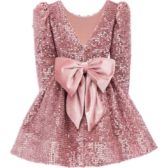 Merribrook Sequin Bow Dress, Pink - Dresses - 2