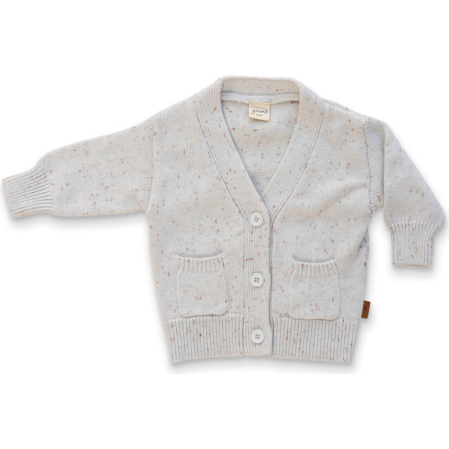 Organic Cotton Knit Button-Up Toddler Sweater, Shell