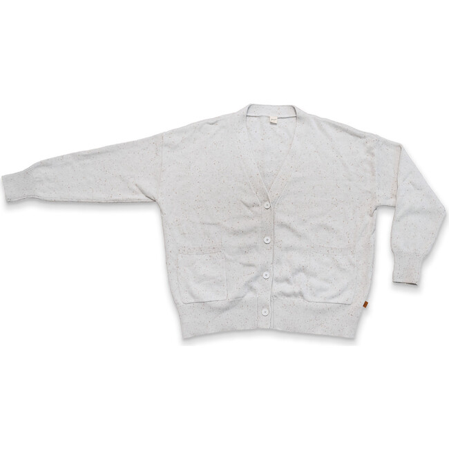 Organic Cotton Knit Button-Up Womens Sweater, Shell - Sweaters - 1