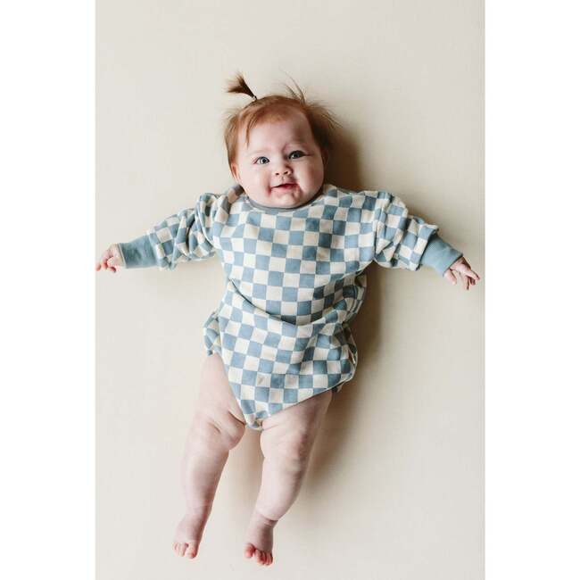 Organic Cotton French Terry Bubble Romper, Cabana - Rompers - 4