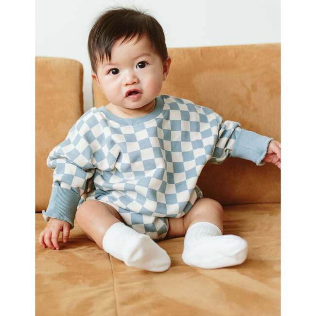 Organic Cotton French Terry Bubble Romper, Cabana - Rompers - 7