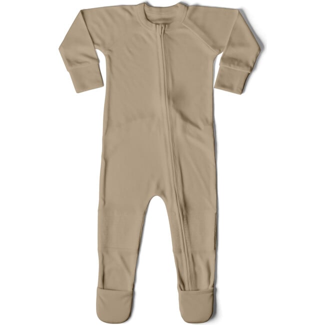 Viscose from Bamboo Organic Cotton Zipper Jumpsuit, Sandstone