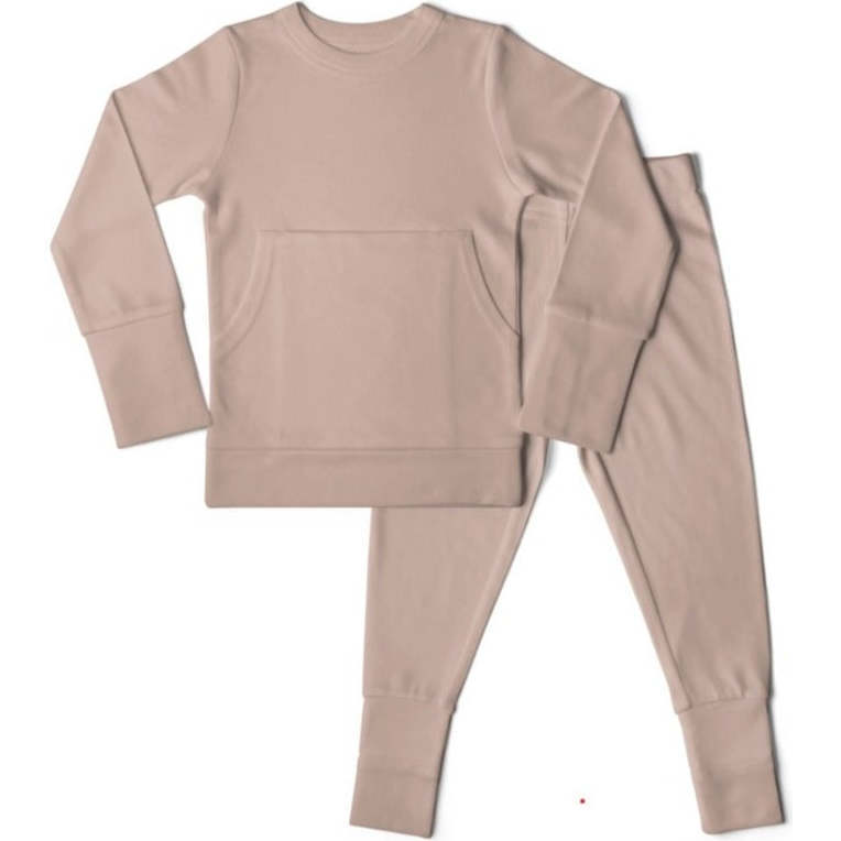 Viscose from Bamboo Organic Cotton Toddler Jogger Set, Rose - Mixed Apparel Set - 1