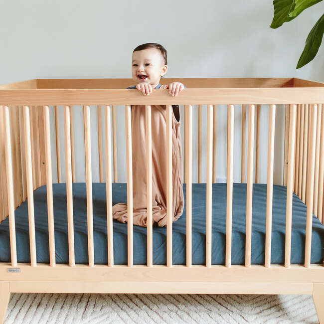 Viscose from Bamboo Organic Cotton Crib Sheet, Midnight - Crib Sheets - 2