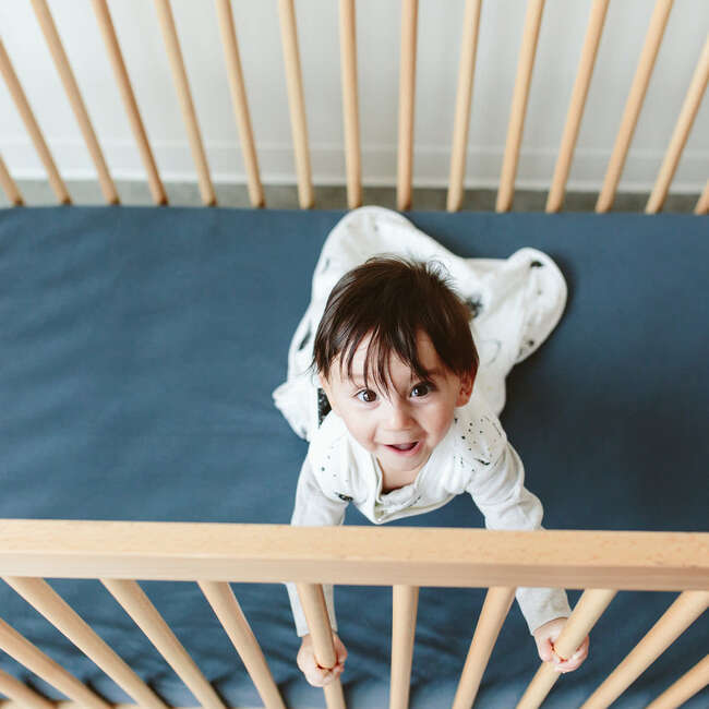 Viscose from Bamboo Organic Cotton Crib Sheet, Midnight - Crib Sheets - 3
