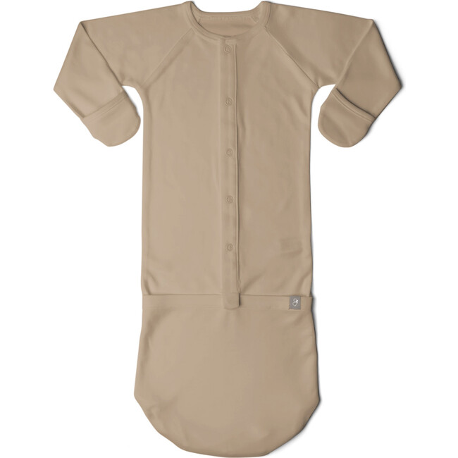 Viscose from Bamboo Organic Cotton Baby Gown, Sandstone