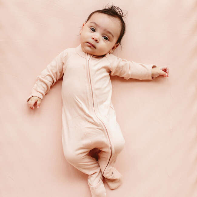 Viscose from Bamboo Organic Cotton Baby Footie, Rose - Footie Pajamas - 2