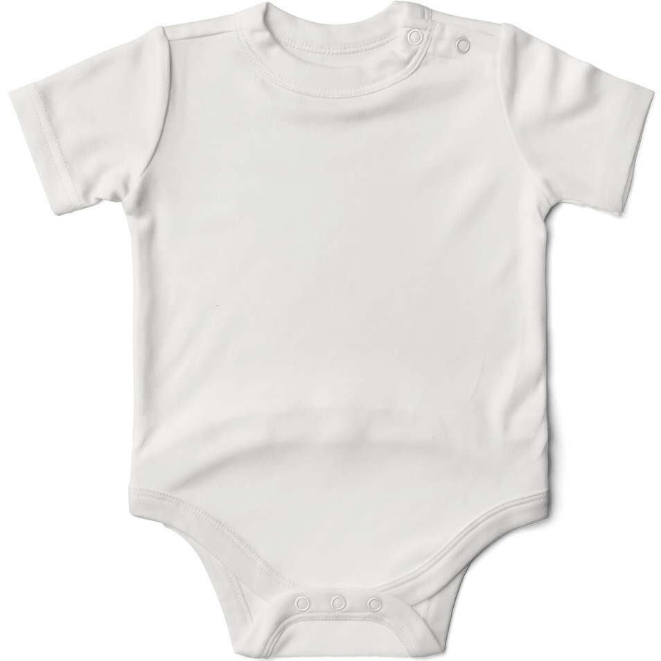 Viscose from Bamboo Organic Cotton S/S Bodysuit, Cloud - Onesies - 1