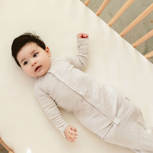 Viscose from Bamboo Organic Cotton Baby Gown, Storm Gray - Pajamas - 6