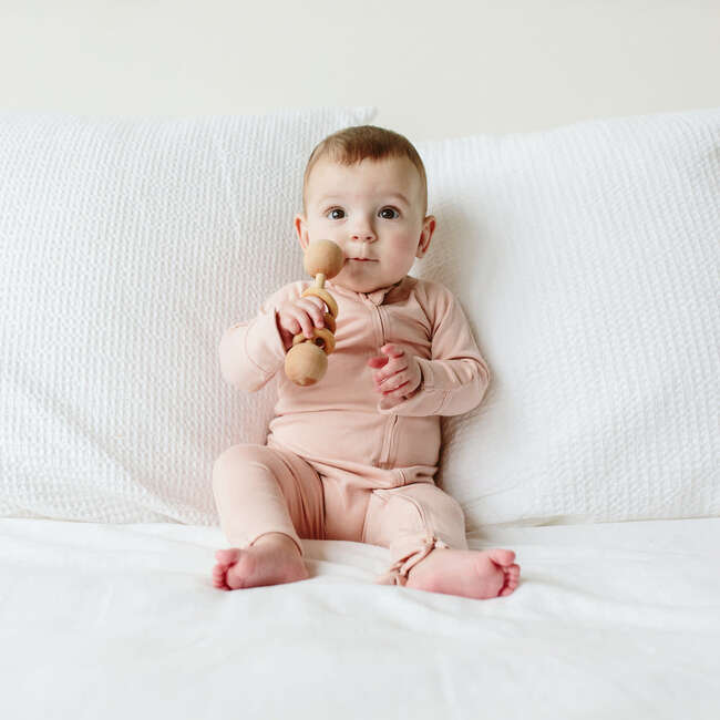 Viscose from Bamboo Organic Cotton Baby Footie, Rose - Footie Pajamas - 6