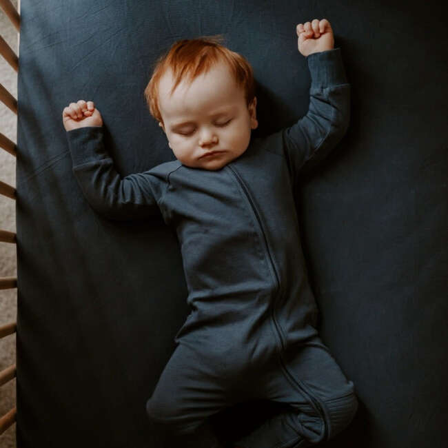 Viscose from Bamboo Organic Cotton Baby Footie, Midnight - Footie Pajamas - 5