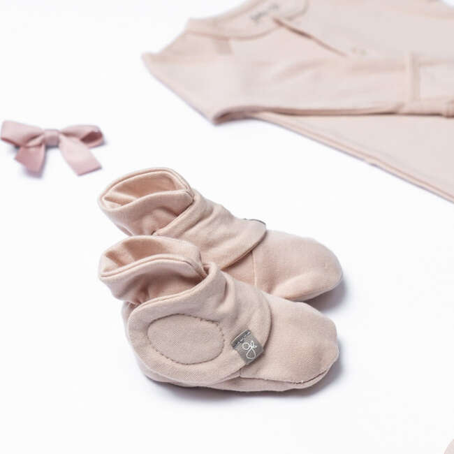 Viscose from Bamboo Organic Cotton Baby Booties, Rose - Booties - 4