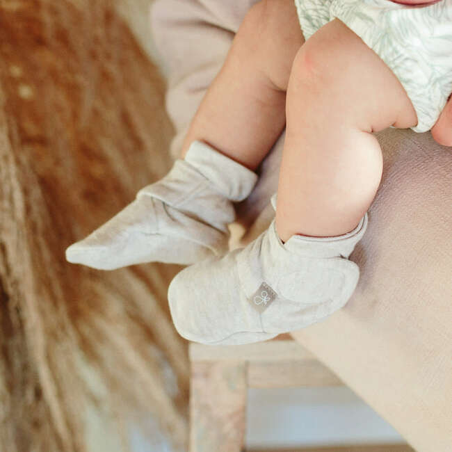 Viscose from Bamboo Organic Cotton Baby Booties, Storm Gray - Booties - 6