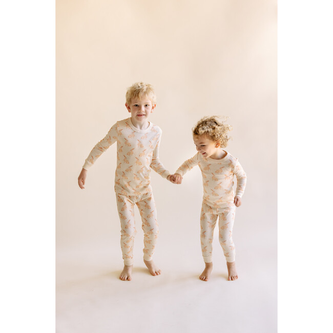 Bunny Cotton Pajama Set, Tan - Pajamas - 3