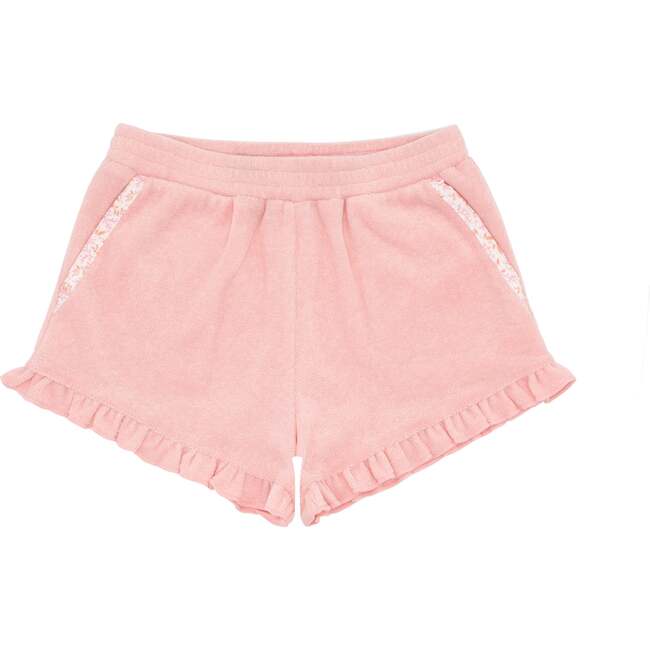 Conch Ruffle French Terry Shorts, Pink