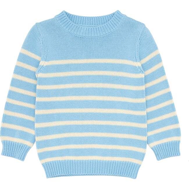Peri Luxury Knit Sweater, Blue And Cream - Sweaters - 1