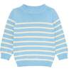 Peri Luxury Knit Sweater, Blue And Cream - Sweaters - 1 - thumbnail