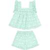 Abaco Paisley Ruffle Top And Shorts Set, Green - Mixed Apparel Set - 3