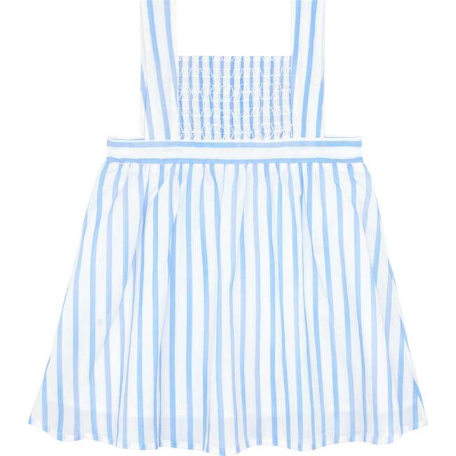 Bahamian Stripe Smocked Bib Dress, Blue