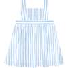 Bahamian Stripe Smocked Bib Dress, Blue - Dresses - 1 - thumbnail