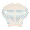 Women's Peri Stripe Cardigan, Cream And Blue - Cardigans - 1 - thumbnail