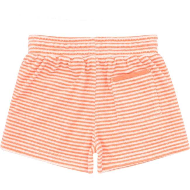 Calypso Stripe French Terry Shorts, Coral - Shorts - 3