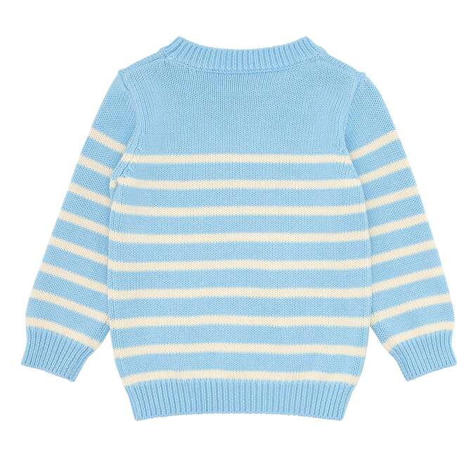 Peri Luxury Knit Sweater, Blue And Cream - Sweaters - 3
