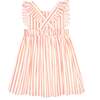 Calypso Stripe Pinafore Dress, Coral - Dresses - 3