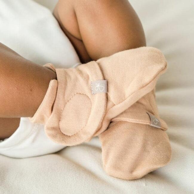 Viscose from Bamboo Organic Cotton Baby Booties, Sandstone - Booties - 4