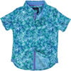 Tropical Palms Short Sleeve Collared Shirt, Blue - Shirts - 1 - thumbnail