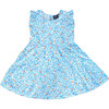 Koi Pond Short Sleeve Tier Dress, Blue - Dresses - 1 - thumbnail