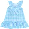 Gingham Back Bow Sleeveless Dress, Blue - Dresses - 1 - thumbnail