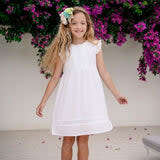 Bohemian Sleeveless Ruffles Dress, White - Dresses - 3