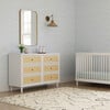 Marin with Cane 6 Drawer Dresser, Warm White/Honey Cane - Dressers - 2