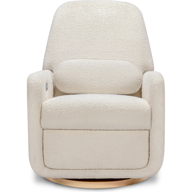 Arc Electronic Recliner and Swivel Glider in Boucle with USB port,  Ivory Boucle w/ Light Wood base - Nursery Chairs - 3