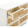 Marin with Cane 6 Drawer Dresser, Warm White/Honey Cane - Dressers - 7