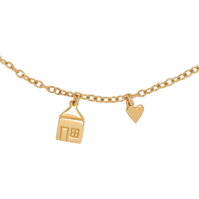 Home Is Where The Heart Is Necklace, Gold Plated