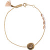 Women's Keep You Close To Me Initials Mother Bracelet, Gold Plated And Peach Pearls - Bracelets - 1 - thumbnail
