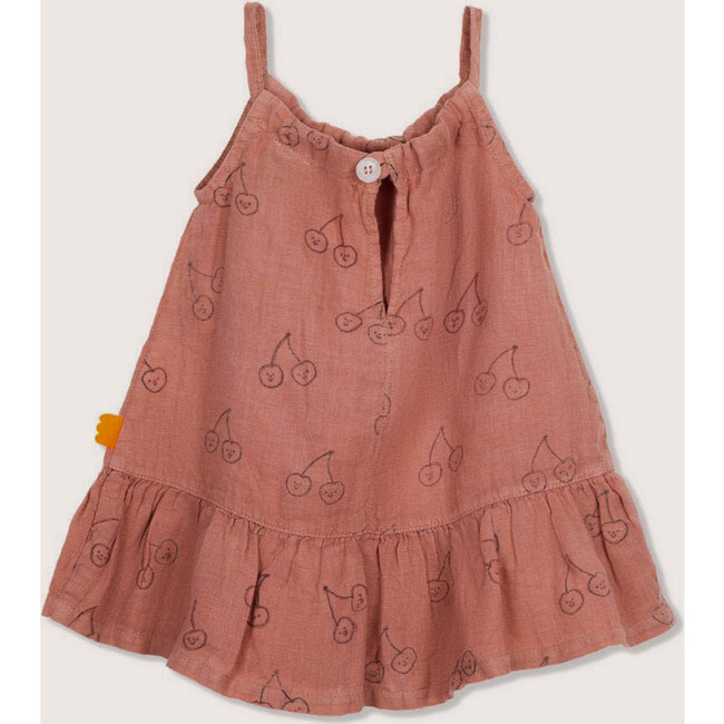 Baby Cherries Linen Summer Dress, Pink - Dresses - 2