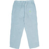 Mc Linen Pant With Adjustable Drawstrings, Blue - Pants - 2 - thumbnail