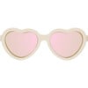 Polarized Heart: Rose Gold Mirrored Lens, Sweet Cream - Sunglasses - 1 - thumbnail