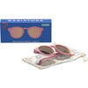 Polarized Keyhole: Pink Mirrored Lens, Pretty in Pink - Sunglasses - 3