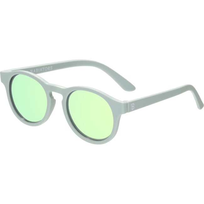 Polarized Keyhole: Seafoam Mirrored Lens, Seafoam Green - Sunglasses - 4