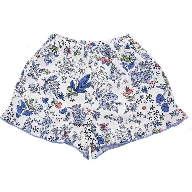 Ruffle Trim Shorts, Toddler, Blue Multi